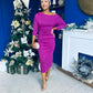 Cliona Asymmetric Ruched Occasion Dress Orchid