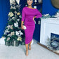 Cliona Asymmetric Ruched Occasion Dress Orchid