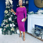 Cliona Asymmetric Ruched Occasion Dress Orchid