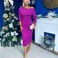 Cliona Asymmetric Ruched Occasion Dress Orchid