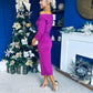 Cliona Asymmetric Ruched Occasion Dress Orchid