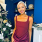 Justine Rushed Panel Detail Maxi Dress Wine