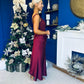 Justine Rushed Panel Detail Maxi Dress Wine