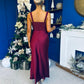 Justine Rushed Panel Detail Maxi Dress Wine