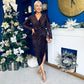 Faith Textured Velour Midi Dress Coffee