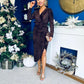 Faith Textured Velour Midi Dress Coffee