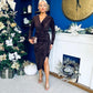 Faith Textured Velour Midi Dress Coffee