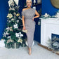 Tara One Shoulder Sequin Dress Taupe