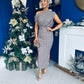 Tara One Shoulder Sequin Dress Taupe