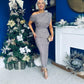 Tara One Shoulder Sequin Dress Taupe