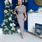 Tara One Shoulder Sequin Dress Taupe
