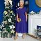 Caoimhe Cape Detail Midi Dress Violet
