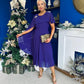 Caoimhe Cape Detail Midi Dress Violet
