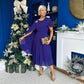 Caoimhe Cape Detail Midi Dress Violet
