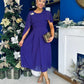 Caoimhe Cape Detail Midi Dress Violet