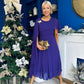 Caoimhe Cape Detail Midi Dress Violet