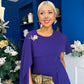 Caoimhe Cape Detail Midi Dress Violet