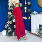 Caoimhe Cape Detail Midi Dress Ruby