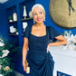 Gabriella Gathered Detail Occasion Dress Navy