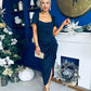 Gabriella Gathered Detail Occasion Dress Navy