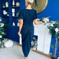 Gabriella Gathered Detail Occasion Dress Navy