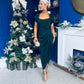 Gabriella Gathered Detail Occasion Dress Forest