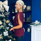 LilyMae Split Sleeve Asymetric Top Wine