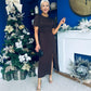 Caroline Puff Sleeve Midi Dress Black Polka Coco