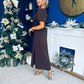 Caroline Puff Sleeve Midi Dress Black Polka Coco