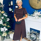 Caroline Puff Sleeve Midi Dress Black Polka Coco