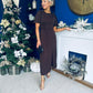 Caroline Puff Sleeve Midi Dress Black Polka Coco