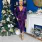 Eleanor Plunge Neck Velvet Occasion Dress Violet