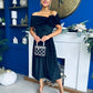 Olivia Velvet Bardot Occasion Dress Black