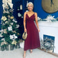 Harlow Strappy Occasion Dress Wine