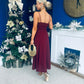 Harlow Strappy Occasion Dress Wine