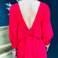 Gloria Long Sleeve Mini Bow Dress Rouge