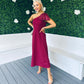 Emmy Occasion Dress Sequin Bow Detail Burgundy