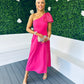 Emmy Occasion Dress Sequin Bow Detail Fuchsia