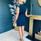 Darcy High Neck Mini Dress Navy