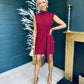 Darcy High Neck Mini Dress Burgundy