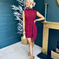 Darcy High Neck Mini Dress Burgundy