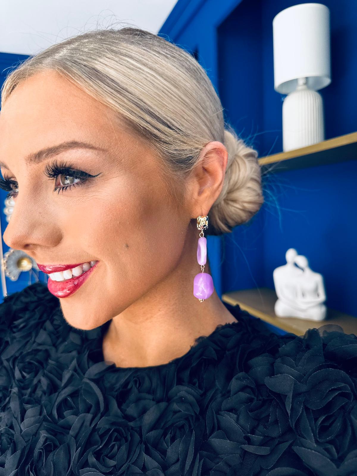 Betty Drop Earrings Lilac