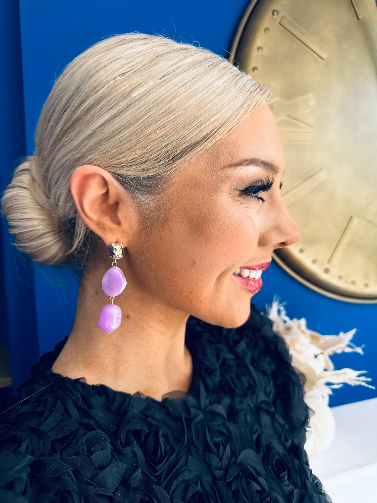 Betty Drop Earrings Lilac