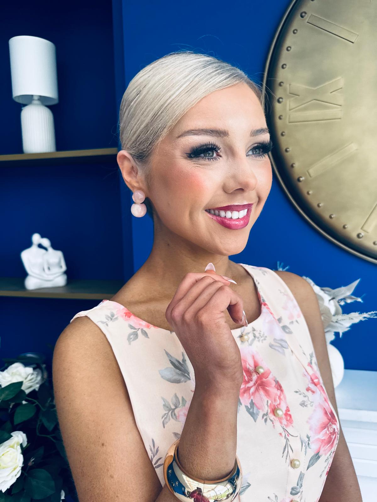 Jenny Drop Earrings Peach
