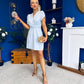 Bridget Twist Font Split Arm Mini Dress Pwr Blue