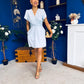 Bridget Twist Font Split Arm Mini Dress Pwr Blue