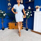 Bridget Twist Font Split Arm Mini Dress Pwr Blue
