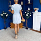 Bridget Twist Font Split Arm Mini Dress Pwr Blue