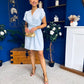 Bridget Twist Font Split Arm Mini Dress Pwr Blue