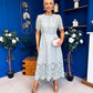 Niamh Crochet Occasion Midi Dress Sage